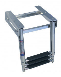 Teleskop Badeleiter f&uuml;r Montage unter Plattform 310-700 x 250 mm 3-stufig Edelstahl-316 (A4)