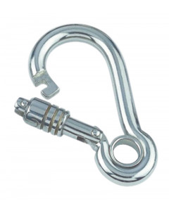 Karabinerhaken mit Springverschluss und Kausche 6 x 60 mm Edelstahl-316 (A4)